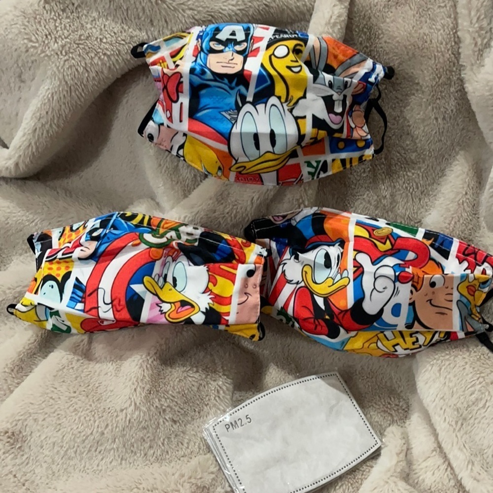 New set/3 cartoon logo face masks